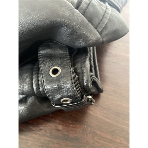 Ashley 26 International Faux Leather Black Biker Women's Jacket LADIES SIZE L - Picture 11 of 13